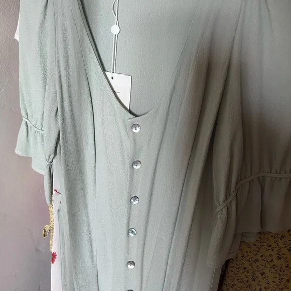 COPY - NWT Christy Dawn Lennon Midi Button Down Dress In Seafoam Green S…